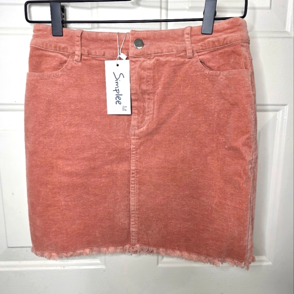 Simplee Pink Pencil Mini Skirt for‎ Casual Wear Size Medium